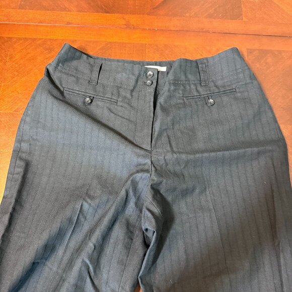 Ann Taylor Womens Black Pinstripe Dress Pants Size 8 Made In Turkey - Picture 5 of 9